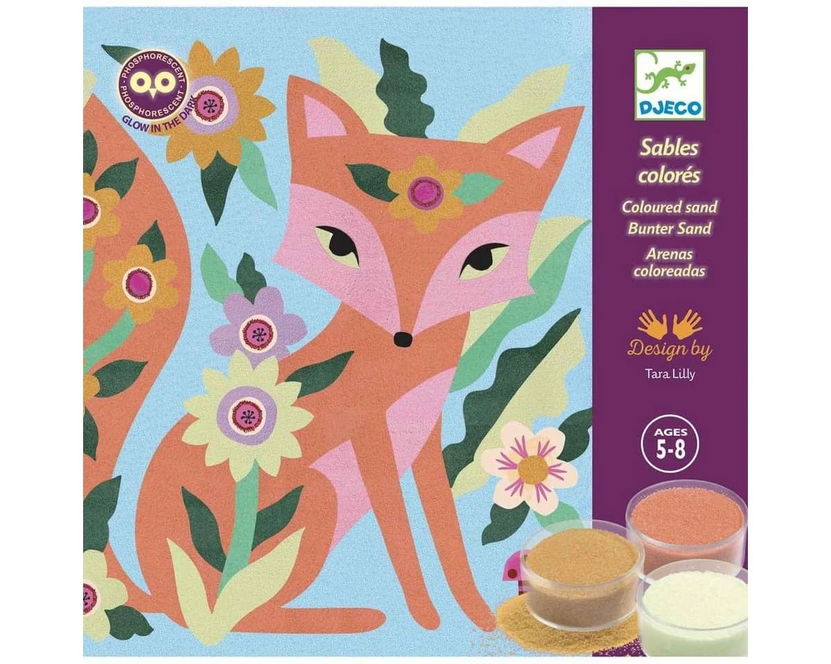 DJECO Kreativset Sandbild Garden Lights Leuchtet Im Dunkeln Bastelpackung