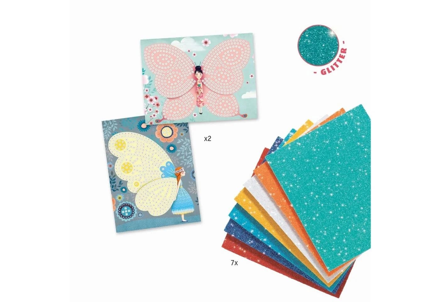 DJECO Kreativset Bastelset Mosaik Glitzer Schmetterlinge - Bild 2