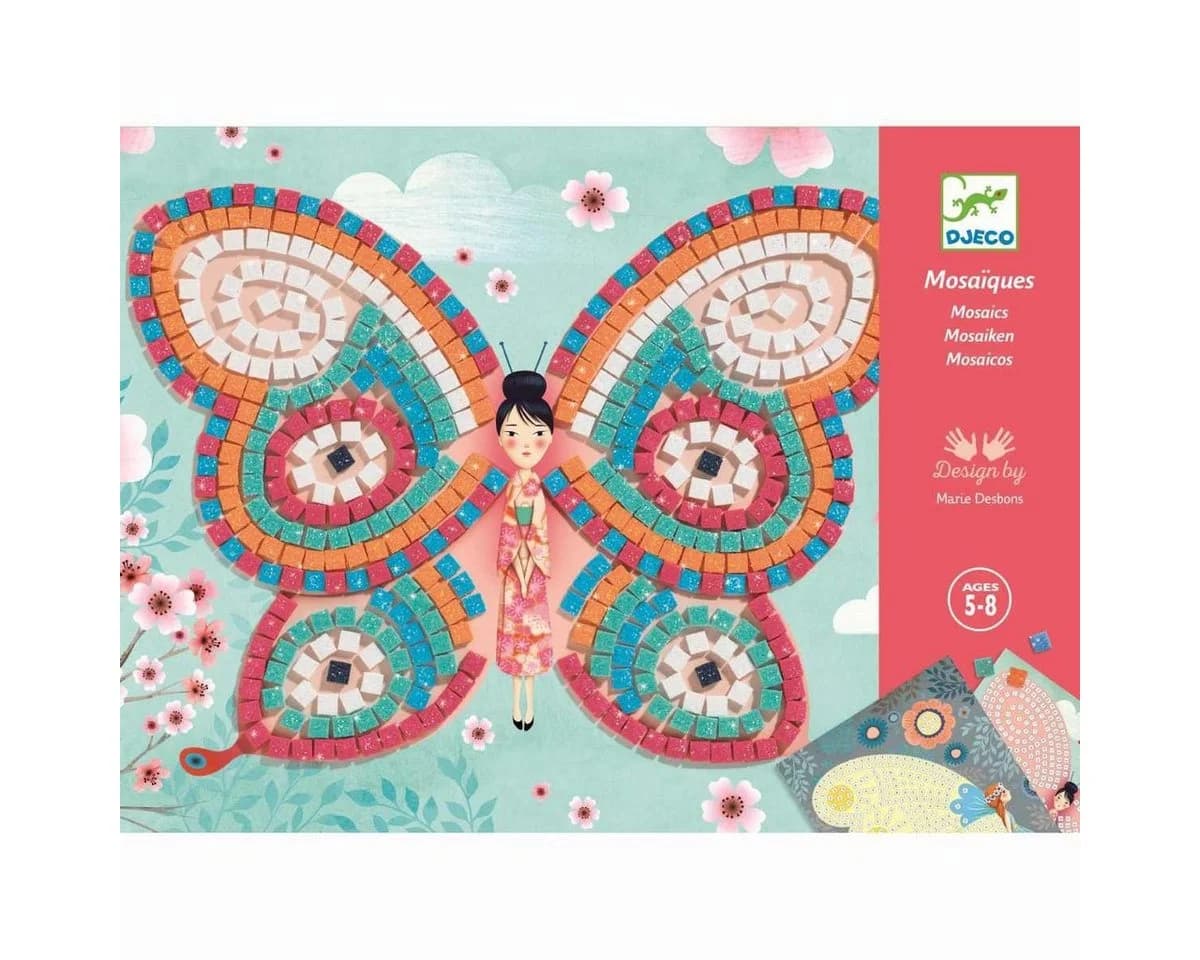 DJECO Kreativset Bastelset Mosaik Glitzer Schmetterlinge - Bild 3