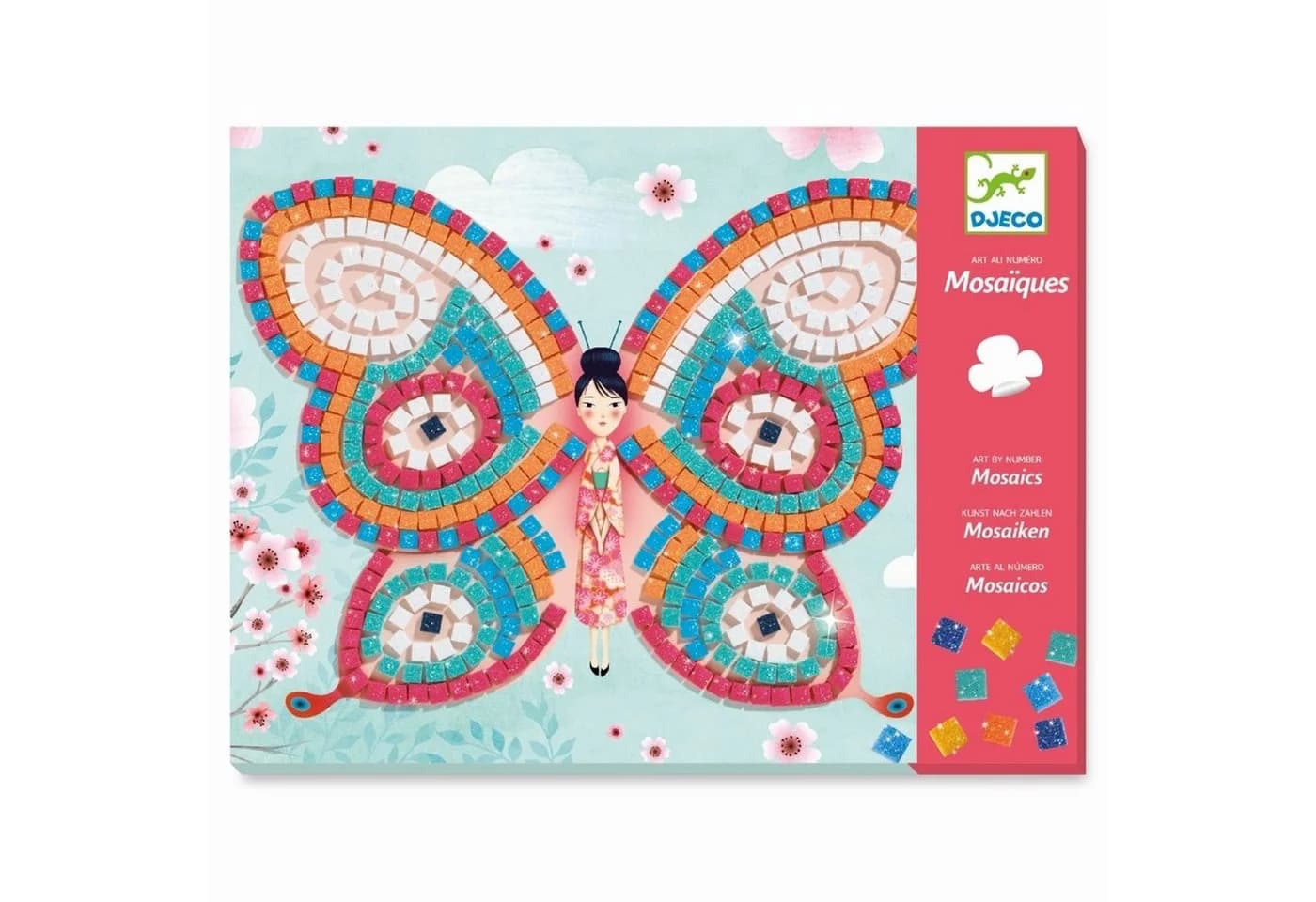 DJECO Kreativset Bastelset Mosaik Glitzer Schmetterlinge - Bild 4