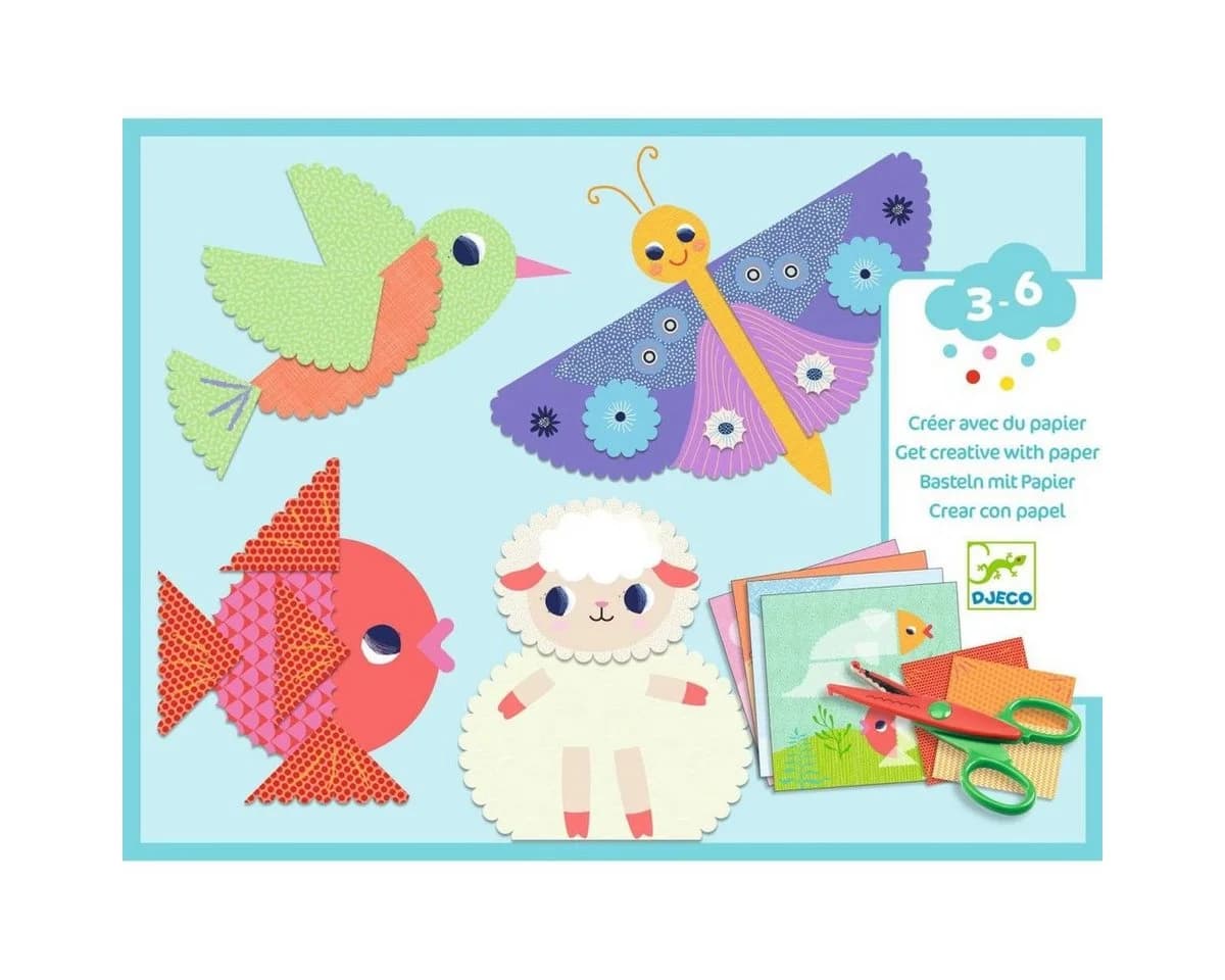 DJECO Kreativset Bastelbox Scherenschnitt Bunt - Bild 2