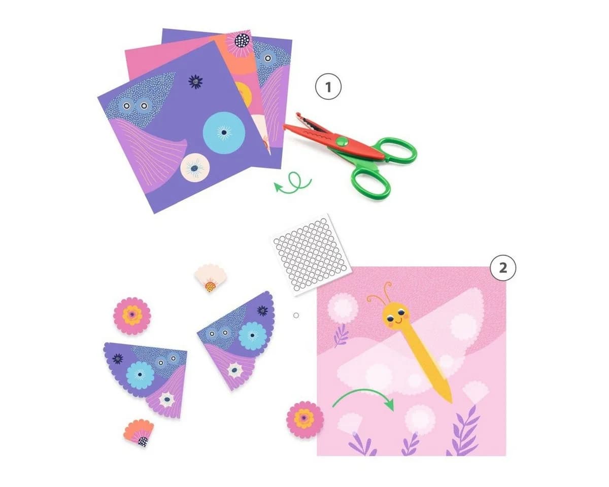 DJECO Kreativset Bastelbox Scherenschnitt Bunt - Bild 4