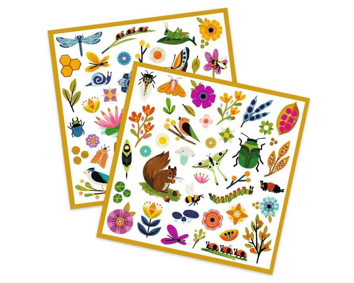 DJECO Sticker Set 160 Sticker Bunt für Kinder ab 4 Jahren