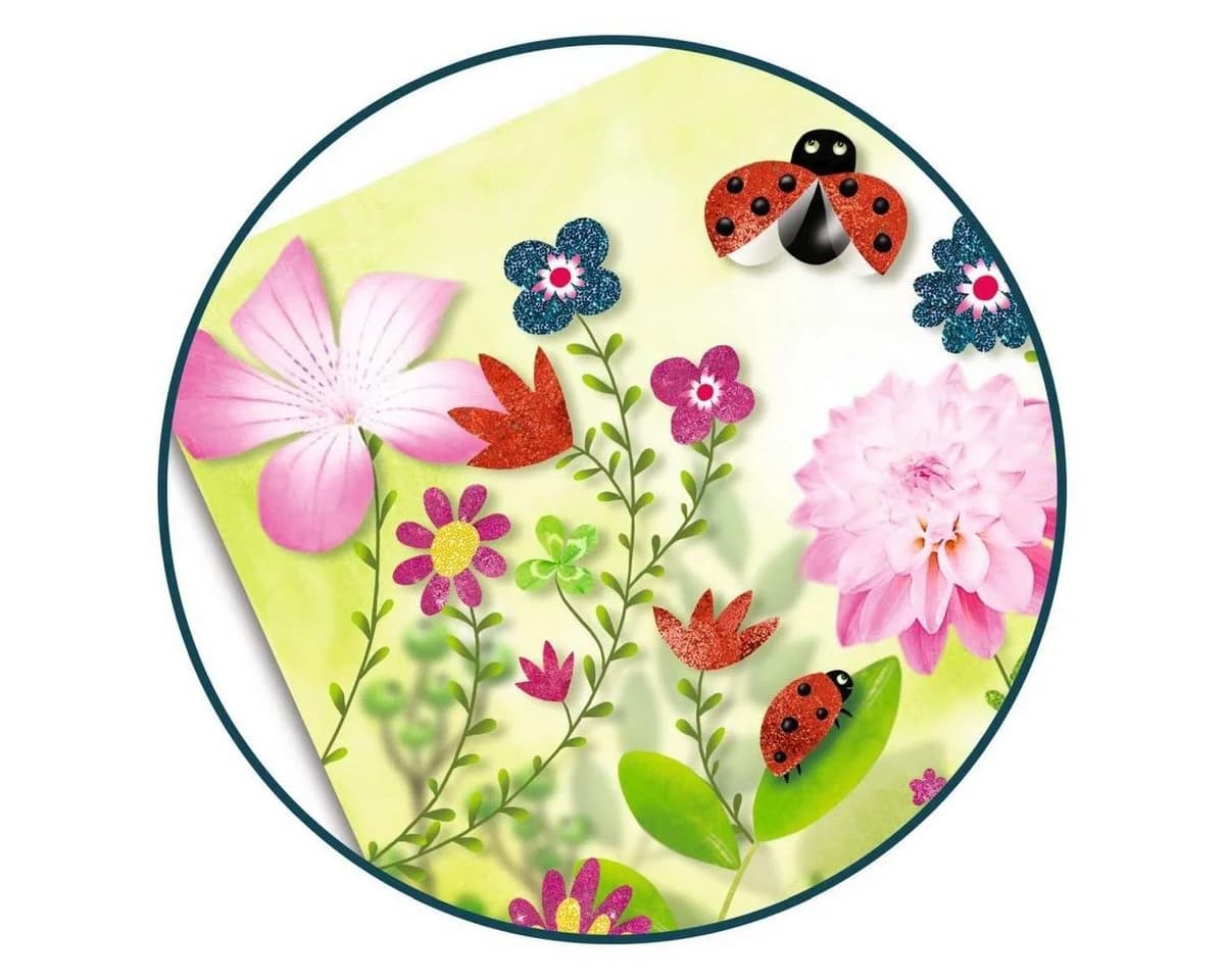 DJECO Kreativset Bastelpackung Glitzerbilder mit Glitzersand Bunt - Bild 4