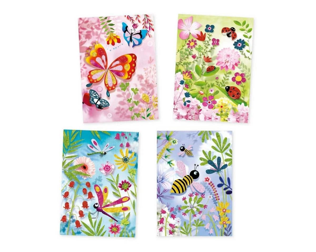 DJECO Kreativset Bastelpackung Glitzerbilder mit Glitzersand Bunt - Bild 5