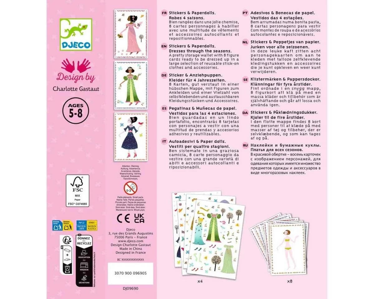 DJECO Kreativset Stickerpuppen: Kleider 4 Jahreszeiten - Bild 4