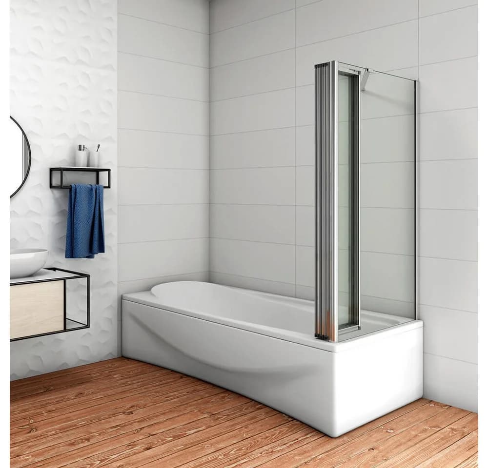 duschspa Badewannenaufsatz 5-teilig Faltwand mit Seitenwand Glas - Bild 3