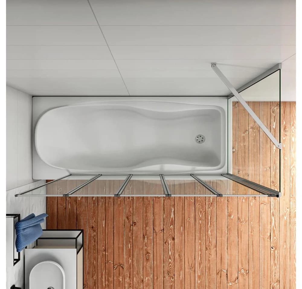 duschspa Badewannenaufsatz 5-teilig Faltwand mit Seitenwand Glas - Bild 5