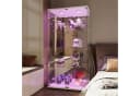 ADWOLT Glasvitrine Standvitrine mit LED-Beleuchtung und 4 Ebenen Bild 4