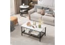 SEEZSSA Couchtisch 2er Set Schwarz Kunstmarmor Metall Bild 1