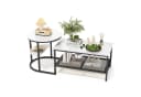 SEEZSSA Couchtisch 2er Set Schwarz Kunstmarmor Metall Bild 2