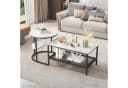 SEEZSSA Couchtisch 2er Set Schwarz Kunstmarmor Metall Bild 3