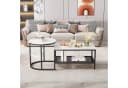 SEEZSSA Couchtisch 2er Set Schwarz Kunstmarmor Metall Bild 4