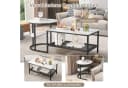 SEEZSSA Couchtisch 2er Set Schwarz Kunstmarmor Metall Bild 5