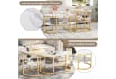 FUROKOY Couchtisch 2er Set Oval & Rund Marmoroptik Gold Bild 5