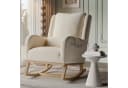 FUROKOY Schaukelstuhl Relaxstuhl Beige Massivholz Bild 1