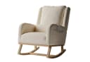 FUROKOY Schaukelstuhl Relaxstuhl Beige Massivholz Bild 2