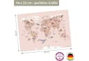scriptum Platzset Weltkarte Tiere Rosa Premium Vinyl Bild 1