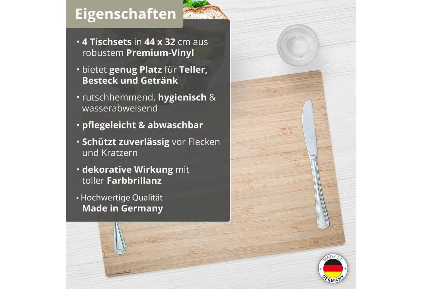 cover-your-desk.de Platzset Bambus Optik Braun 4er Set - Bild 3