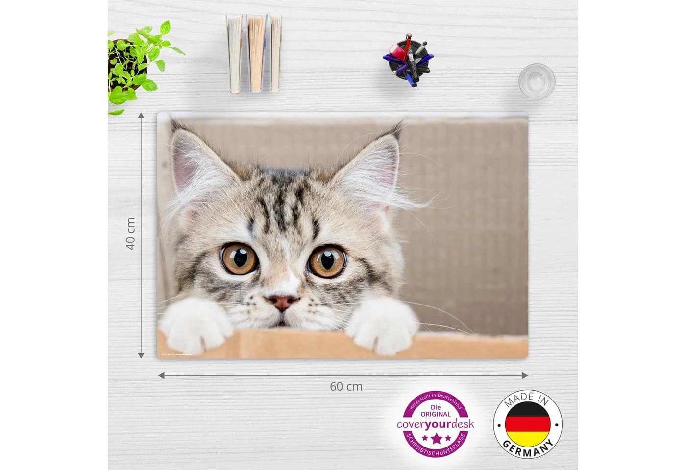 cover-your-desk.de Schreibtischunterlage Maine Coon Kätzchen Vinyl - Bild 3