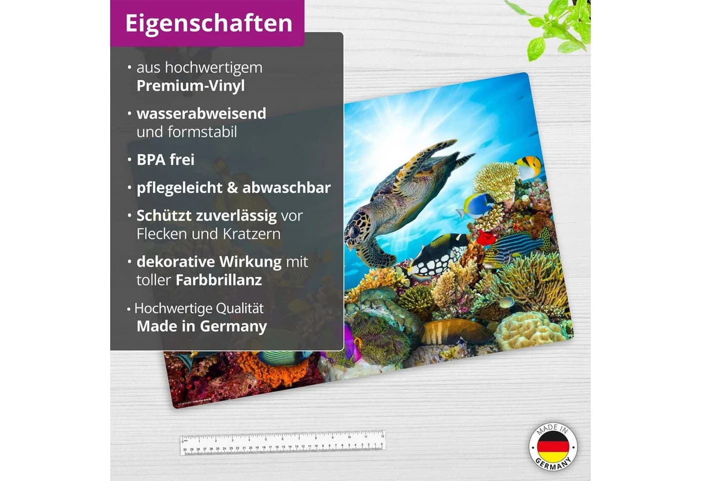 cover-your-desk.de Schreibtischunterlage Unterwasserwelt Blau Bunt Vinyl - Bild 4