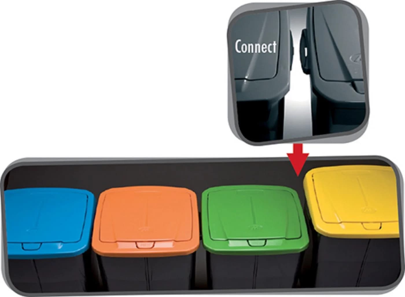 M home Mülltrennsystem Eco Bin Müllsortierer Blau mit Connect-System
