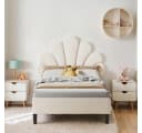 PXloue Polsterbett Einzelbett Kinderbett Beige Blumenform Bild 1