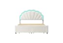 PXloue Polsterbett Kinderbett Jugendbett Weiß LED-Beleuchtung Bild 3