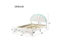 PXloue Polsterbett Kinderbett Jugendbett Weiß LED-Beleuchtung Bild 4