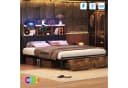 PXloue Polsterbett LED mit Stauraum und USB-Ladebuchsen Bild 2