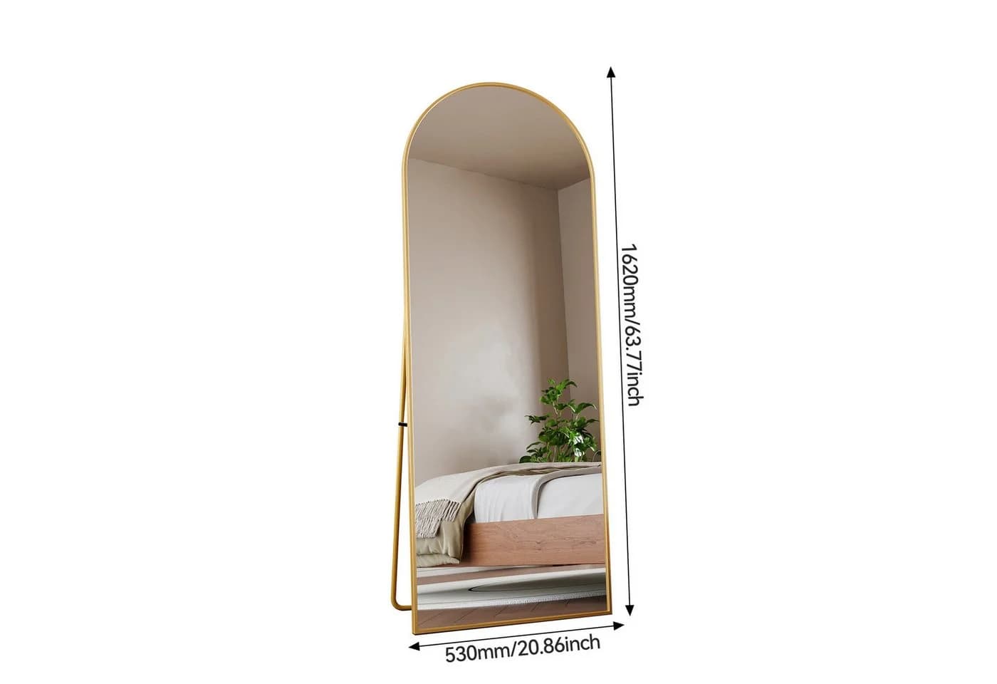 PXloue Ganzkörperspiegel Oval Wandspiegel Standspiegel Groß - Bild 3