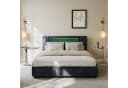 PXloue Polsterbett mit Bettkasten und LED-Beleuchtung Grau Bild 1