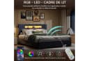 PXloue Polsterbett mit Bettkasten und LED-Beleuchtung Grau Bild 5