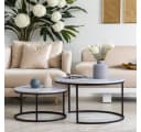 PXloue Couchtisch Satztisch Stapelbar Schwarz Modern Bild 2