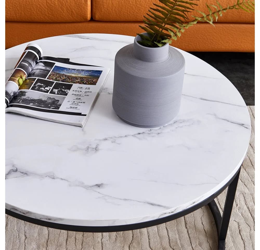PXloue Couchtisch Satztisch Stapelbar Schwarz Modern - Bild 5