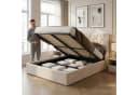 PXloue Polsterbett Doppelbett Stauraumbett mit Bettkasten Beige Bild 1