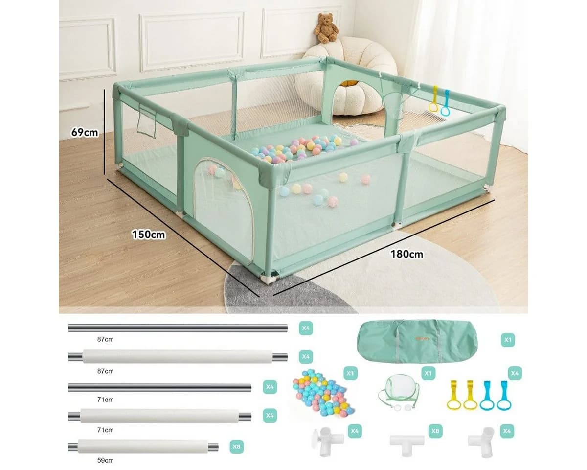 Comomy Laufgitter Grün 150x180x66 cm Schutzgitter