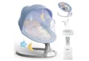 Insma Babywippe Elektrisch Babyschaukel Bluetooth Musik 5 Gang Blau Bild 2
