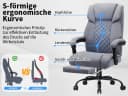 Insma Gaming-Stuhl (bis 180kg) Massage-Bürostuhl mit Heizfunktion, hoher Rückenlehne & Fußstütze Bild 4