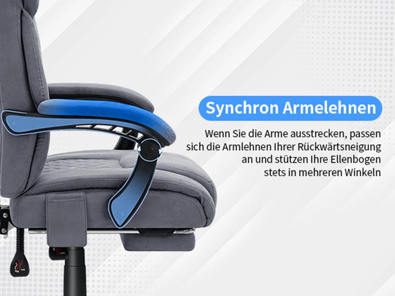 Insma Gaming-Stuhl (bis 180kg) Massage-Bürostuhl mit Heizfunktion, hoher Rückenlehne & Fußstütze - Bild 5