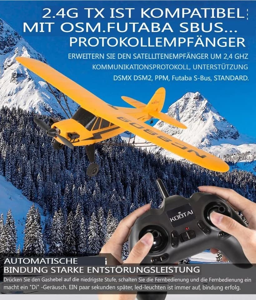Insma RC-Flugzeug 3-Kanal mit Gyro & 2 Akkus