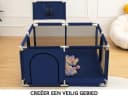 Comomy Laufgitter Baby Krabbelgitter mit Basketball-Netz 128x66cm Bild 1