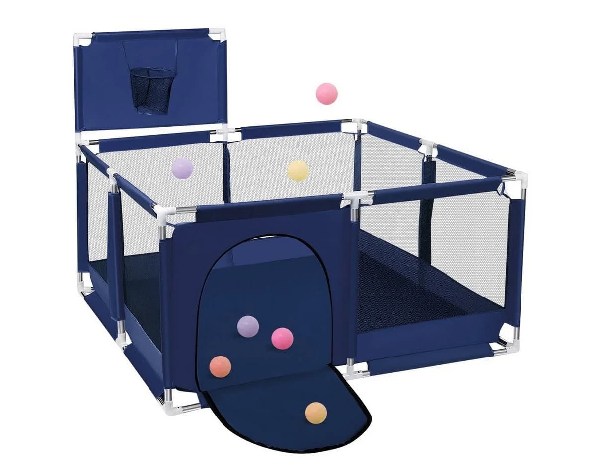 Comomy Laufgitter Baby Krabbelgitter mit Basketball-Netz 128x66cm - Bild 2