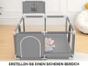 Comomy Laufgitter Baby Krabbelgitter 1-tlg. mit Basketball-Netz 128x66cm Bild 1