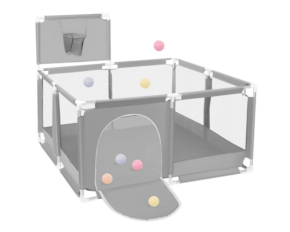 Comomy Laufgitter Baby Krabbelgitter 1-tlg. mit Basketball-Netz 128x66cm - Bild 2
