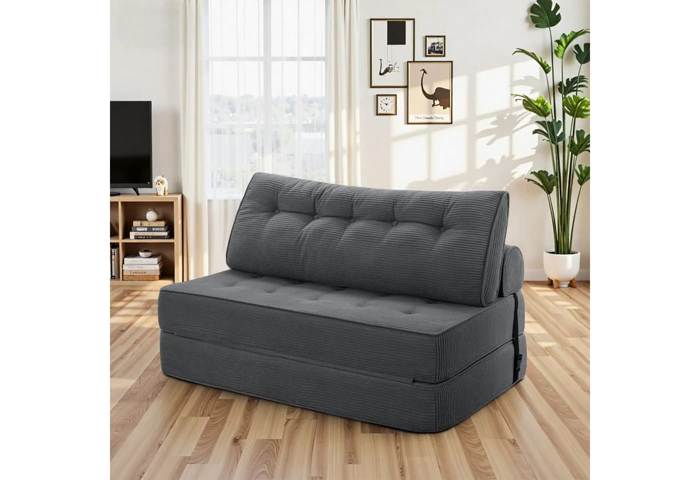 MECO Schlafsofa Faltbares Sofa-Bett 80x130x40 cm Grau - Bild 2