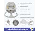 Insma Elektrische Babyschaukel 5 Gänge Weiß/Grau mit Esstisch und Musik Bild 1