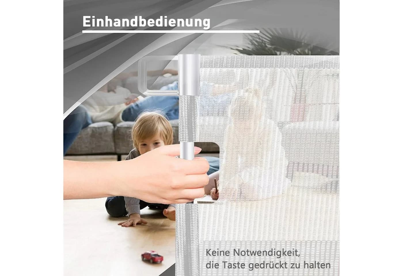 Comomy Türschutzgitter Ausziehbar Schwarz/Weiß/Grau Einziehbar - Bild 3