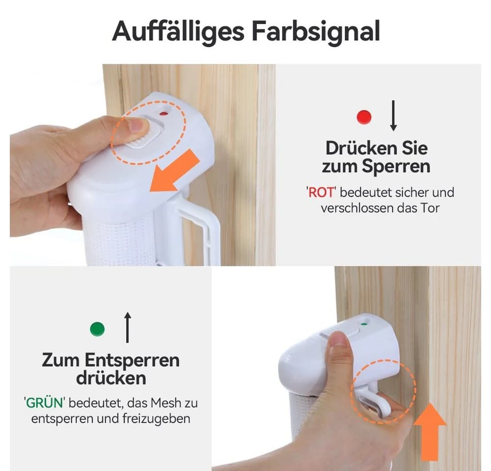 Comomy Türschutzgitter Ausziehbar Schwarz/Weiß/Grau Einziehbar - Bild 5