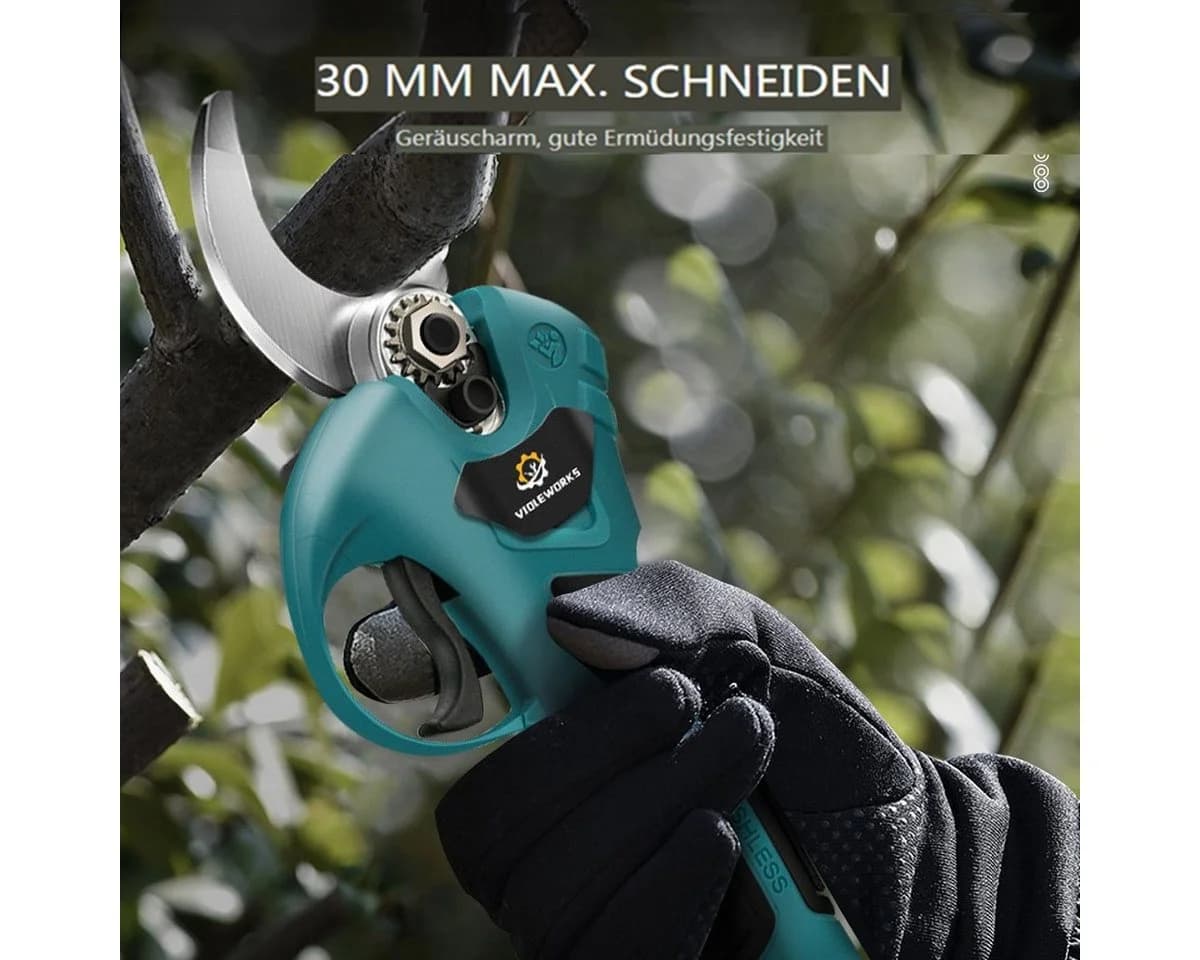 Insma Akku-Astschere 3000W Elektrisch mit 2 Akkus 20000mAh Blau - Bild 3